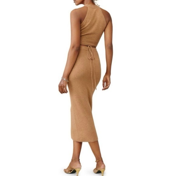 Reformation Renato Two-piece Cashmere Top & Midi Skirt Set SMALL - Picture 2 of 5